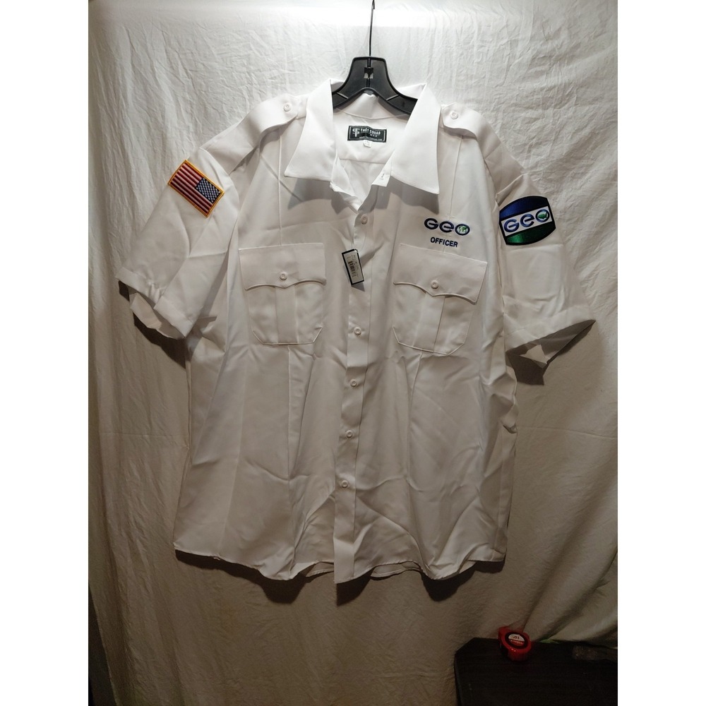 Tact Squad USA Men's Workwear Short Sleeve Shirt GEO Officer With Patches Sz 3XL